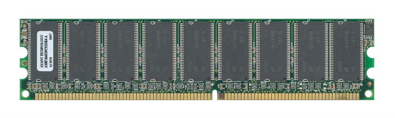 AVM7264U39C5333K4-A Avant 512MB PC2700 DDR-333MHz ECC Unbuffered CL2.5 184-Pin DIMM Dual Rank Memory Module