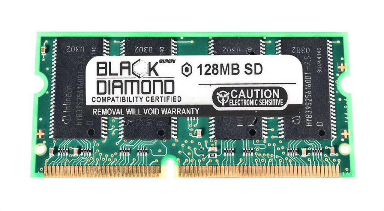 BD128M133MN03 Black Diamond 128MB PC133 133MHz non-ECC Unbuffered CL3 144-Pin SoDimm Memory Module