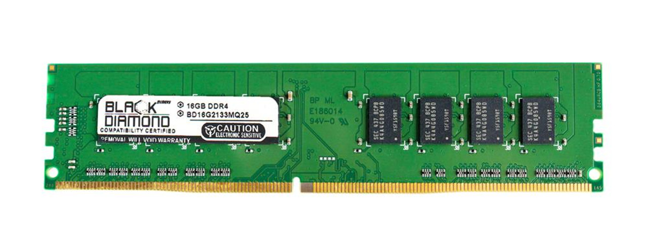BD16G2133MQ25 Black Diamond 16GB PC4-17000 DDR4-2133MHz non-ECC Unbuffered CL15 288-Pin DIMM 1.2V Dual Rank Memory Module