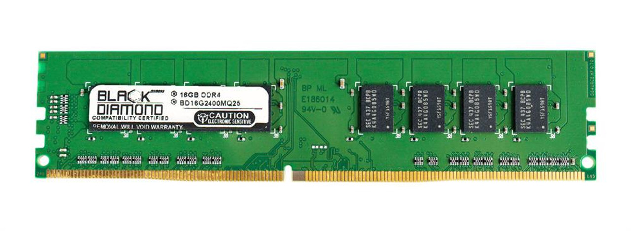 BD16G2400MQ25 Black Diamond 16GB PC4-19200 DDR4-2400MHz non-ECC Unbuffered CL17 288-Pin DIMM 1.2V Dual Rank Memory Module