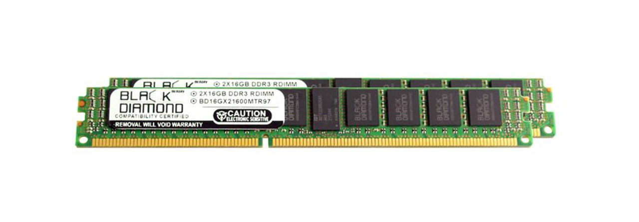 BD16GX21600MTR97 Black Diamond 32GB Kit (2 X 16GB)PC3-12800 DDR3-1600MHz ECC Registered CL11 240-Pin DIMM Very Low Profile (VLP) Dual Rank Memory
