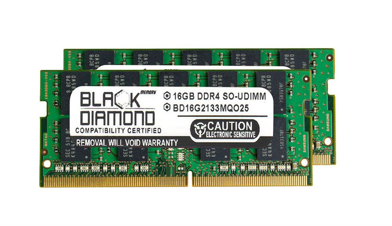 BD16GX22133MQO25 Black Diamond 32GB Kit (2 X 16GB) PC4-17000 DDR4-2133MHz ECC Unbuffered CL15 260-Pin SoDimm 1.2V Dual Rank Memory