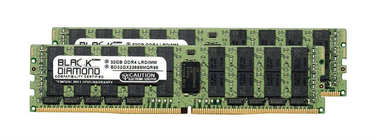 BD32GX22666MQR96 Black Diamond 64GB Kit (2 X 32GB) PC4-21300 DDR4-2666MHz ECC Registered CL19 288-Pin Load Reduced DIMM 1.2V Dual Rank Memory