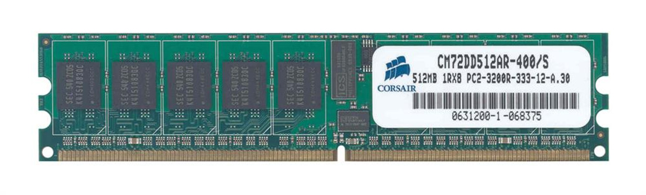 CM72DD512AR-400/S Corsair 512MB PC2-3200 DDR2-400MHz ECC Registered CL3 240-Pin DIMM Dual Rank Memory Module