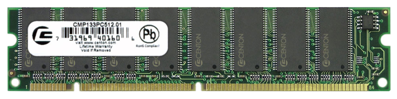 CMP133PC512.01 Centon 512MB PC133 133MHz non-ECC Unbuffered 168-Pin DIMM Memory Module