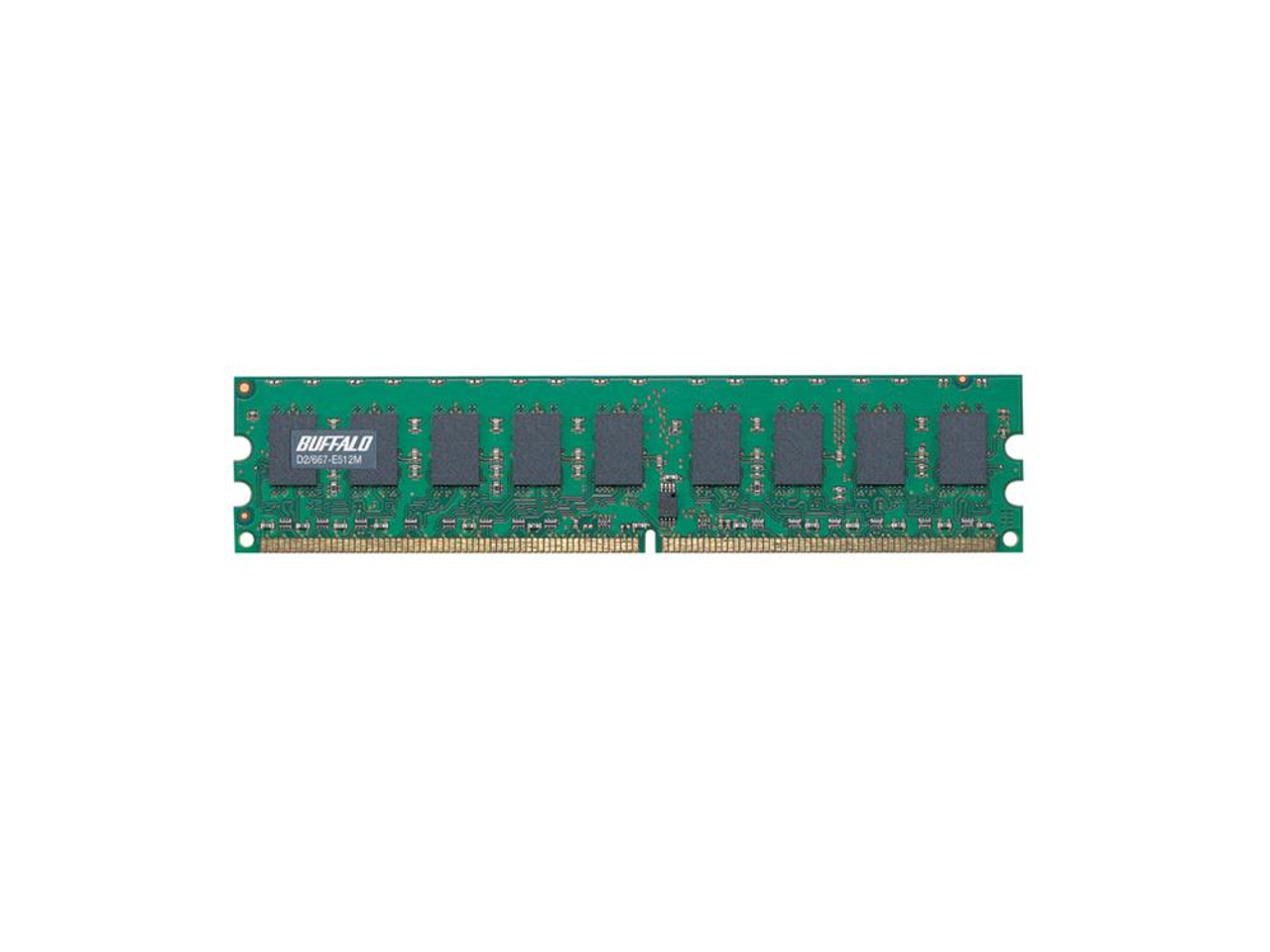 D2/667-E512M Buffalo 512MB PC2-5300 DDR2-667MHz ECC Unbuffered CL5 240-Pin DIMM Single Rank Memory Module