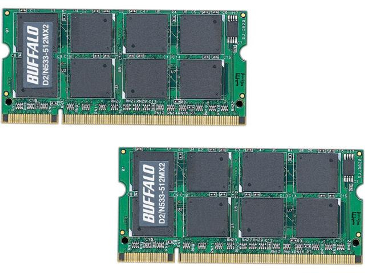 D2/N533-512MX2 Buffalo 1GB Kit (2 X 512MB) PC2-4200 DDR2-533MHz non-ECC Unbuffered CL4 200-Pin SoDimm Memory