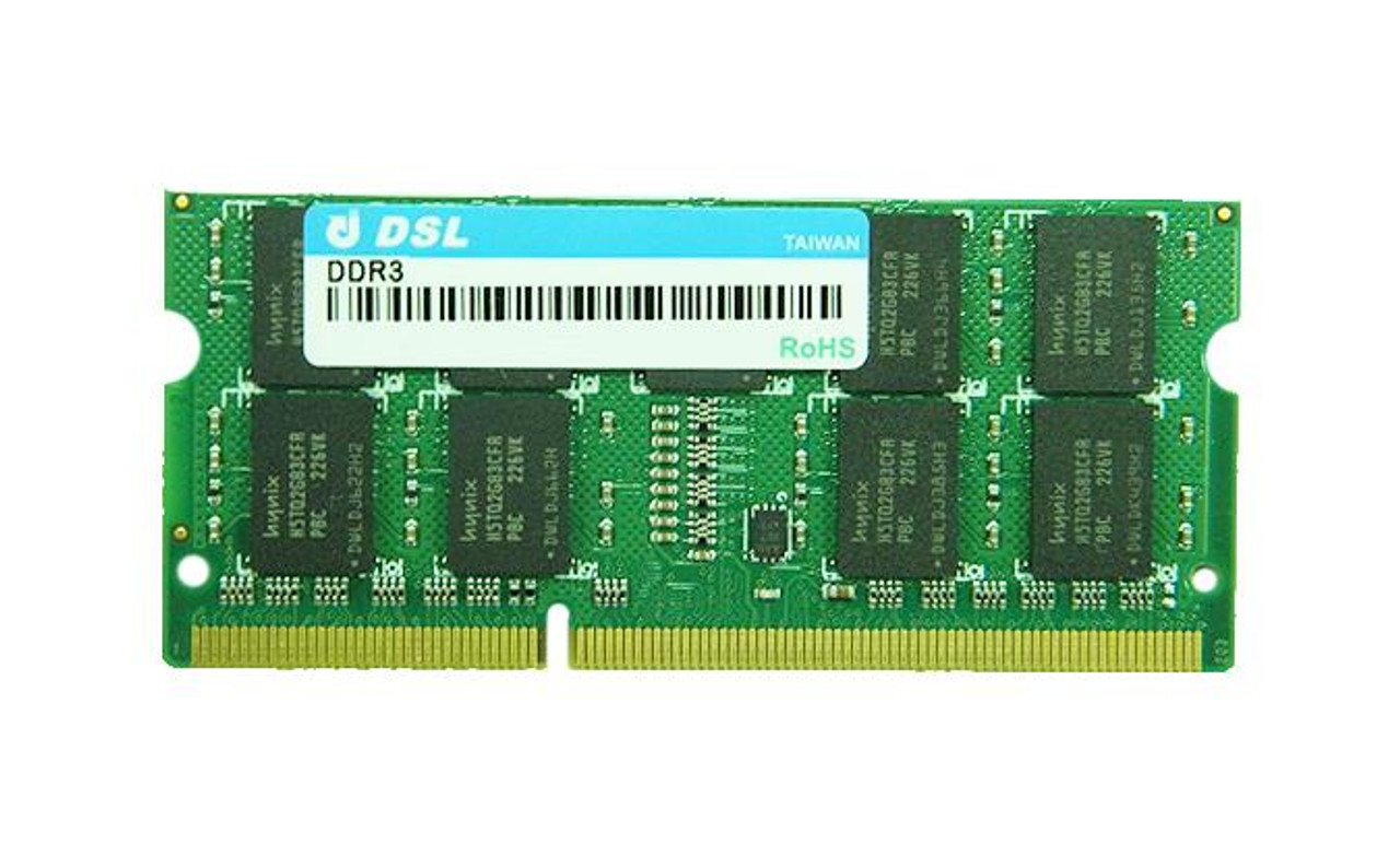 D3XS12082XL15AB DSL 8GB PC3-10600 DDR3-1333MHz ECC Unbuffered CL9 204-Pin SoDimm 1.35V Low Voltage Dual Rank Memory Module