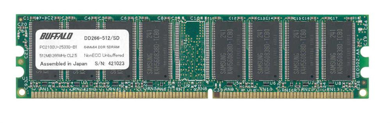 DD266-512/SD Buffalo 512MB PC2100 DDR-266MHz non-ECC Unbuffered CL2.5 184-Pin DIMM 2.5V Memory Module