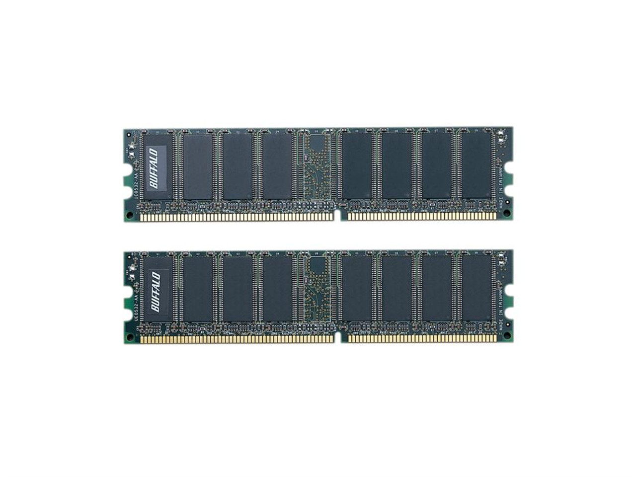 DD400-512MX2 Buffalo 1GB Kit (2 X 512MB) PC3200 DDR-400MHz non-ECC Unbuffered CL3 184-Pin DIMM Memory