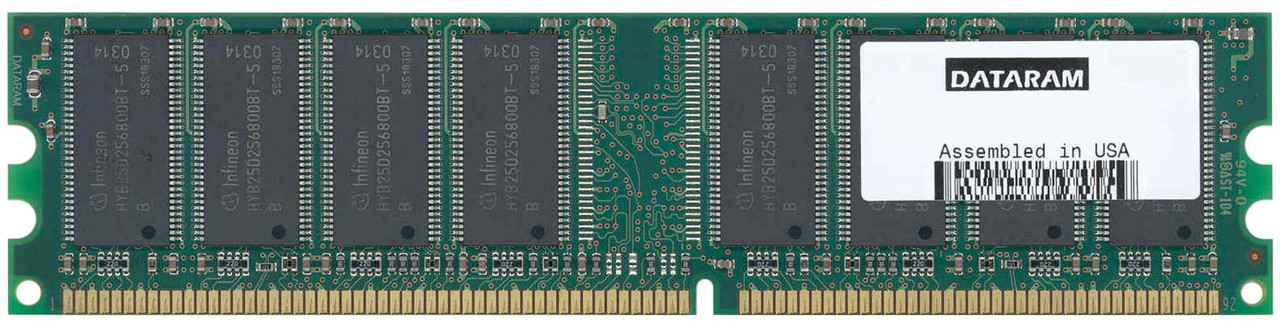 DRHA500/1024 Dataram 1GB Kit (2 X 512MB) PC2100 DDR-266MHz non-ECC Unbuffered CL2.5 184-Pin DIMM 2.5V Memory