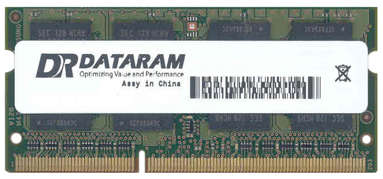 DRHMW8760/8GB Dataram 8GB PC3-10600 DDR3-1333MHz non-ECC Unbuffered CL9 204-Pin SoDimm Dual Rank Memory Module