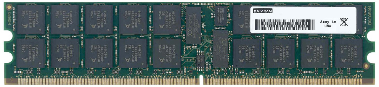 DRIX346NC/1GB Dataram 1GB Kit (2 X 512MB) PC2-3200 DDR2-400MHz ECC Registered CL3 1.8V 240-Pin DIMM Single Rank SDRAM Memory for IBM (73P3522)