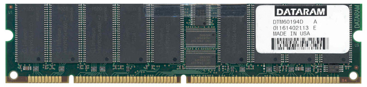 DTM60194D Dataram 512MB PC133 133MHz ECC Registered CL3 3.3V 168-Pin DIMM Memory Module