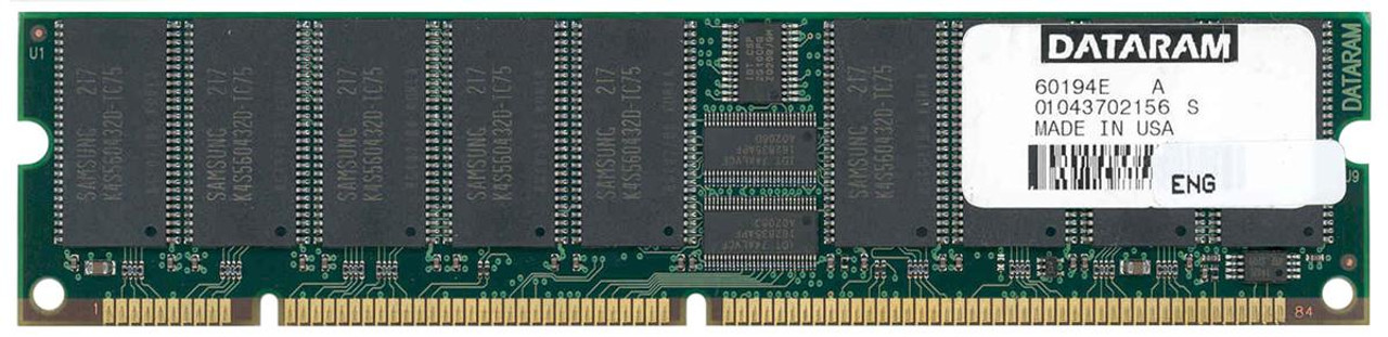 DTM60194E Dataram 512MB PC133 133MHz ECC Registered CL3 3.3V 168-Pin DIMM Memory Module