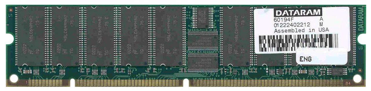 DTM60194F Dataram 512MB PC133 133MHz ECC Registered CL3 3.3V 168-Pin DIMM Memory Module