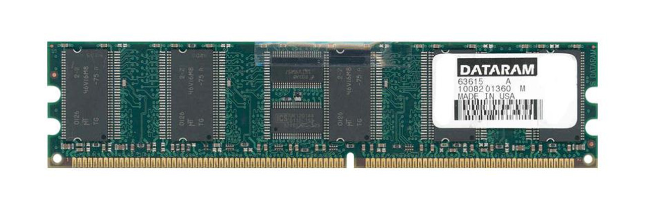DTM63615A Dataram 128MB PC2100 DDR-266MHz Registered ECC CL2.5 184-Pin DIMM 2.5V Memory Module
