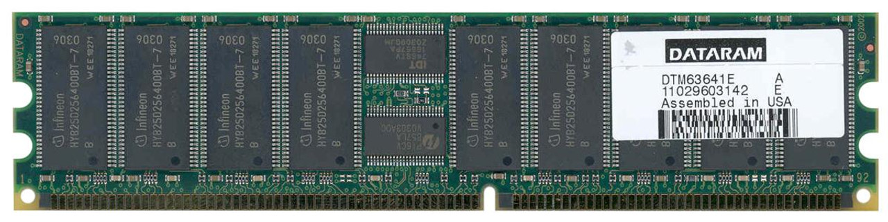 DTM63641E Dataram 512MB PC2100 DDR-266MHz Registered ECC CL2.5 184-Pin DIMM 2.5V Memory Module