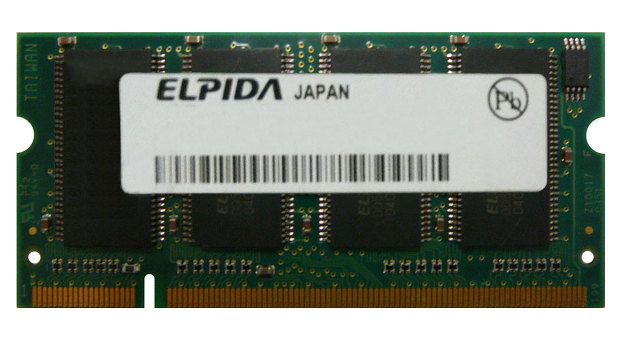 EBD13UB6ALS-1A Elpida 128MB PC1600 DDR-266MHz non-ECC Unbuffered CL2 200-Pin SoDimm Memory Module