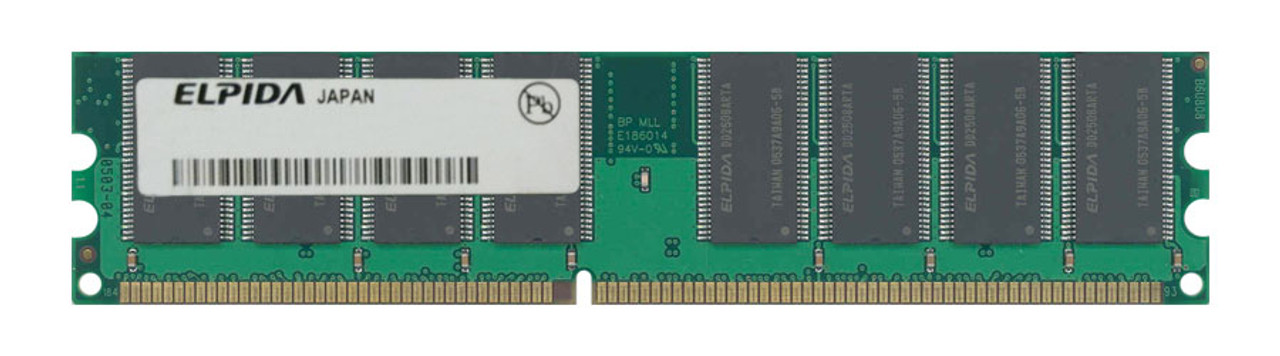 EBD25UC8A-6B Elpida 256MB PC2700 DDR-333MHz non-ECC Unbuffered CL2.5 184-Pin DIMM Single Rank Memory Module