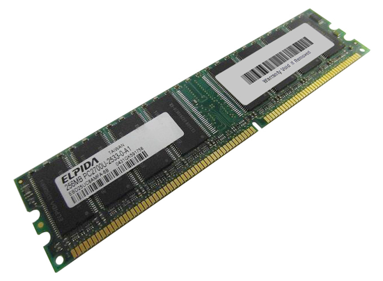 EBD25UC8AMFA-6B Elpida 256MB PC2700 DDR-333MHz non-ECC Unbuffered CL2.5 2.5V 184-Pin DIMM Memory Module