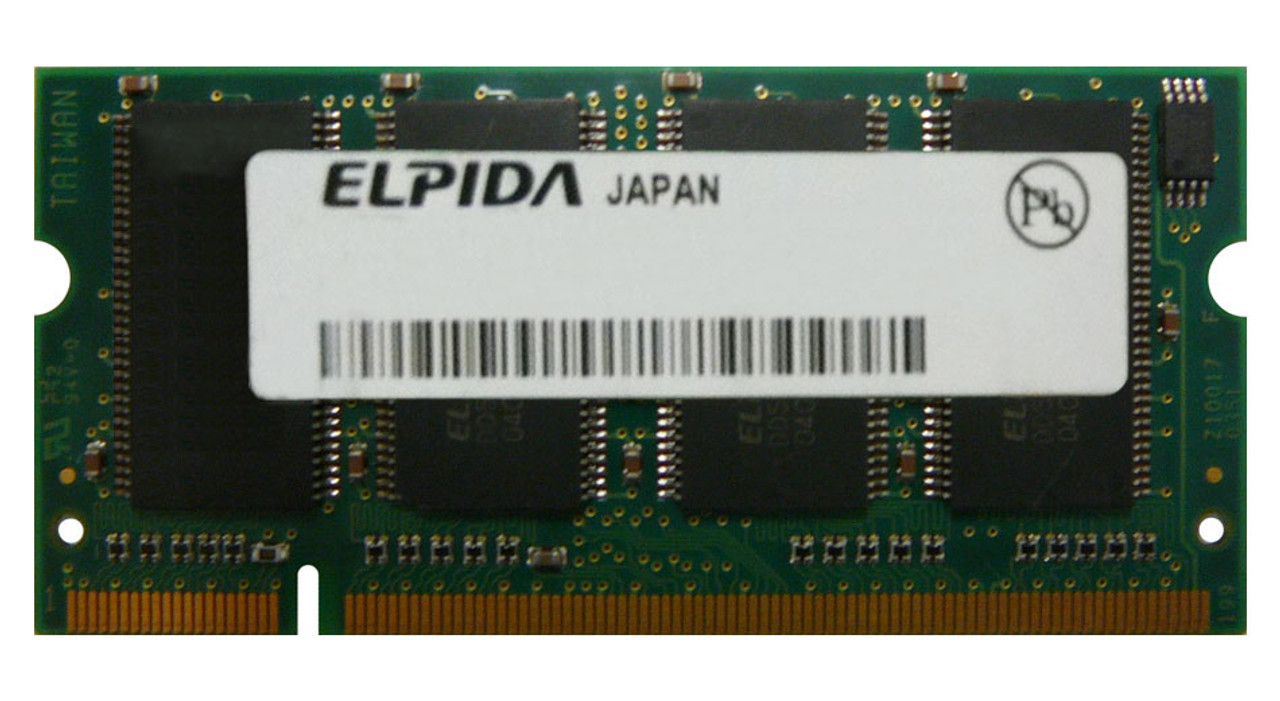 EBD26UC6AKSA-6B Elpida 256MB PC2700 DDR-333MHz non-ECC Unbuffered CL2.5-3-3 200-Pin SoDimm Memory Module