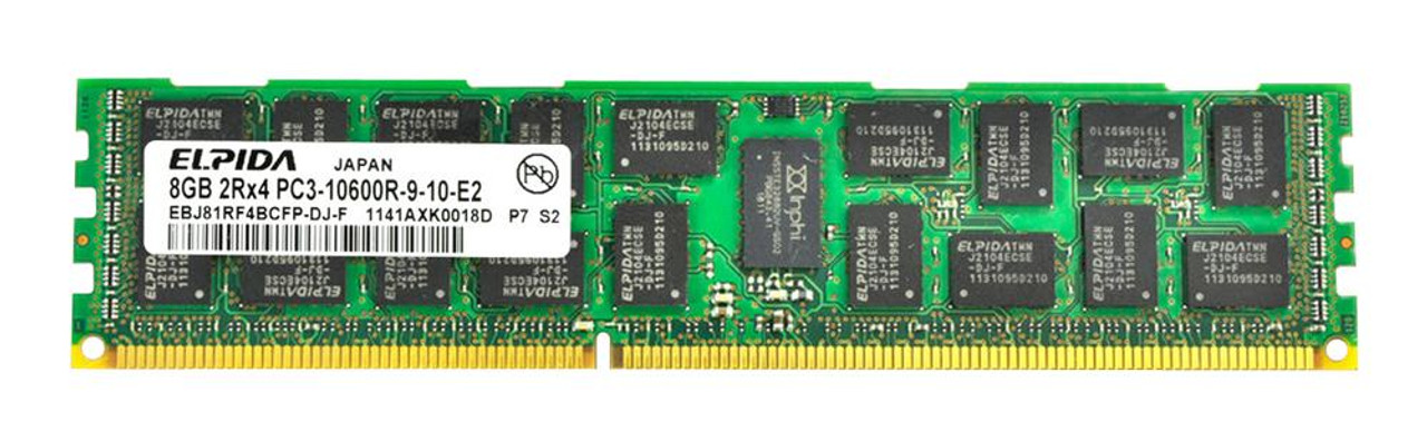 EBJ81RF4BCFP-DJ-F Elpida 8GB PC3-10600 DDR3-1333MHz ECC Registered CL9 240-Pin DIMM Dual Rank Memory Module