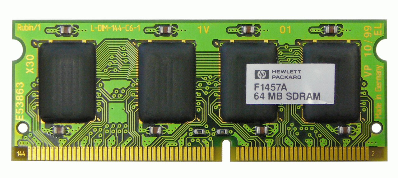 F1457A HP 64MB PC100 100MHz non-ECC Unbuffered CL2 144-Pin SoDimm Memory Module