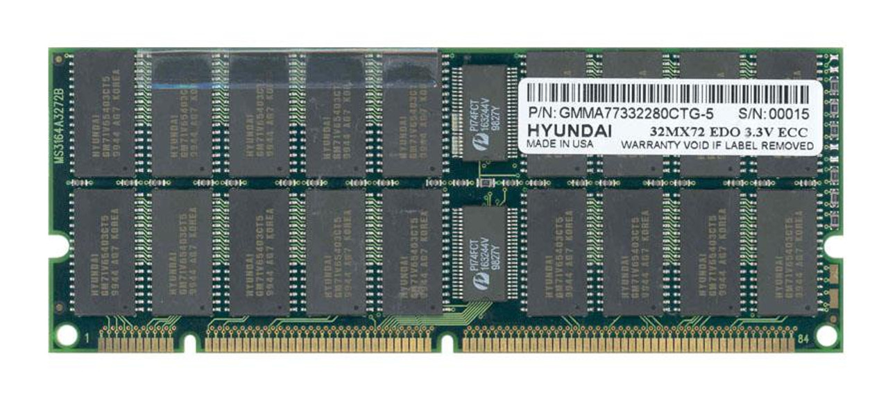 GMMA77332280CTG-5 Hyundai 256MB EDO ECC Buffered 168-Pin DIMM Memory Module