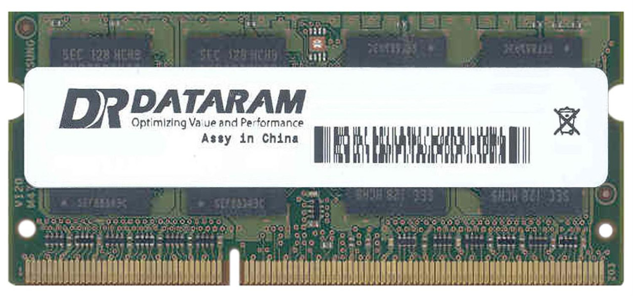 GRHMW8760/8GB Dataram 8GB PC3-10600 DDR3-1333MHz non-ECC Unbuffered CL9 204-Pin SoDimm Dual Rank Memory Module