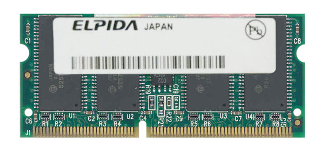 HB52RF648DC-75B Elpida 512MB PC133 133MHz non-ECC Unbuffered CL3 144-Pin SoDimm Memory Module