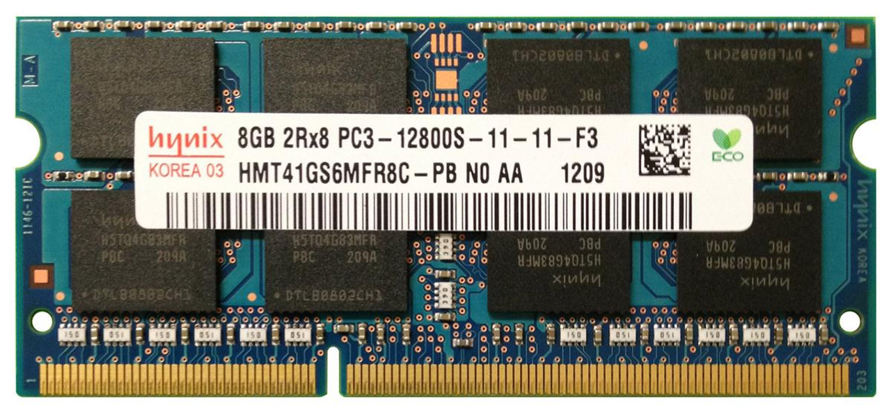 HMT41GS6MFR8C-PBN0-AA Hynix 8GB PC3-12800 DDR3-1600MHz non-ECC Unbuffered CL11 204-Pin SoDimm Dual Rank Memory Module
