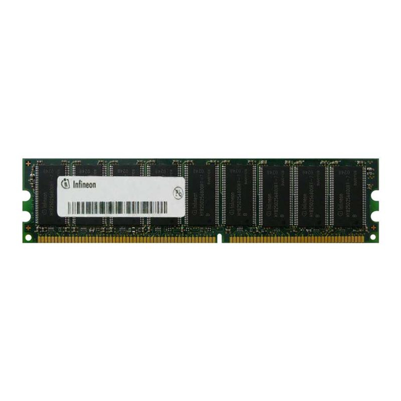 HYB25D256800CF-6 Infineon 512MB PC2700 DDR-333MHz ECC Unbuffered CL2.5 184-Pin DIMM Memory Module