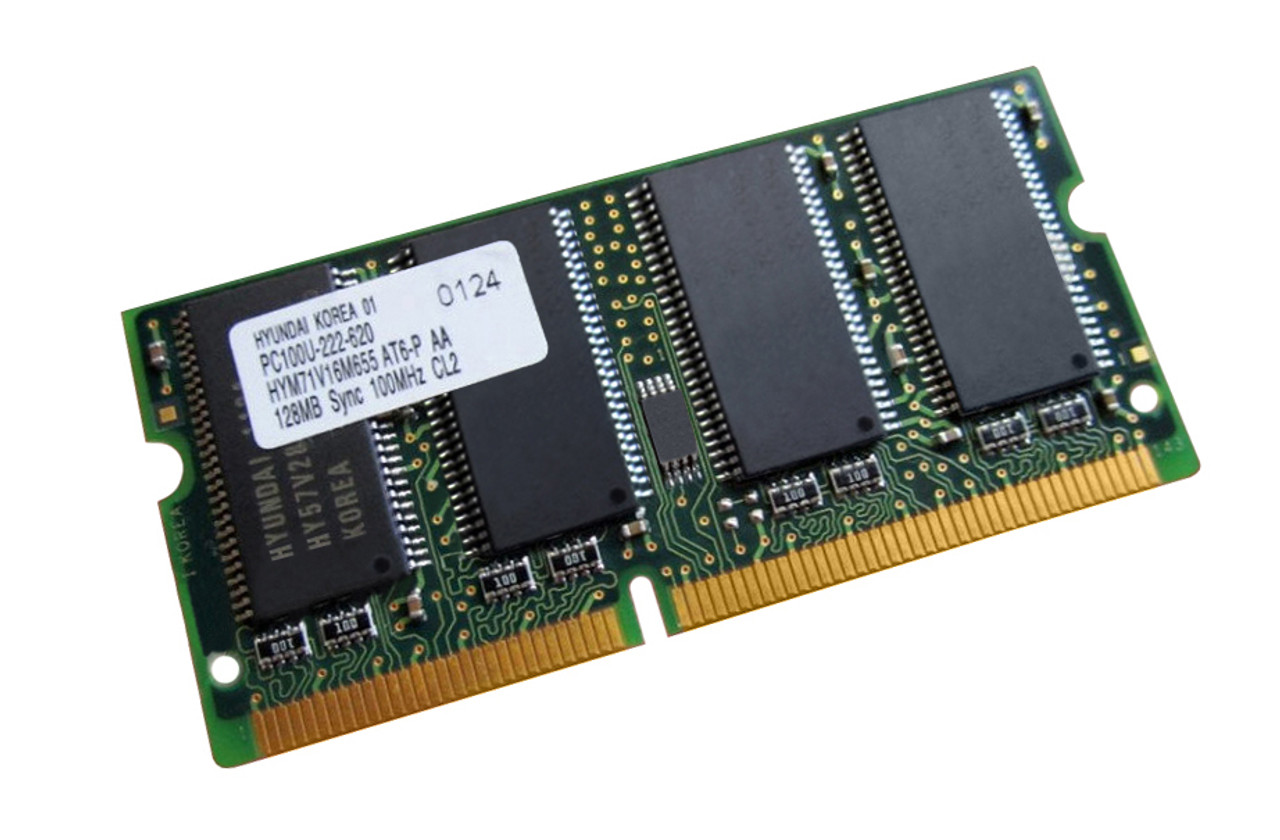 HYM71V16M655AT6-P Hyundai 128MB PC100 100MHz non-ECC Unbuffered CL2 144-Pin SoDimm Memory Module