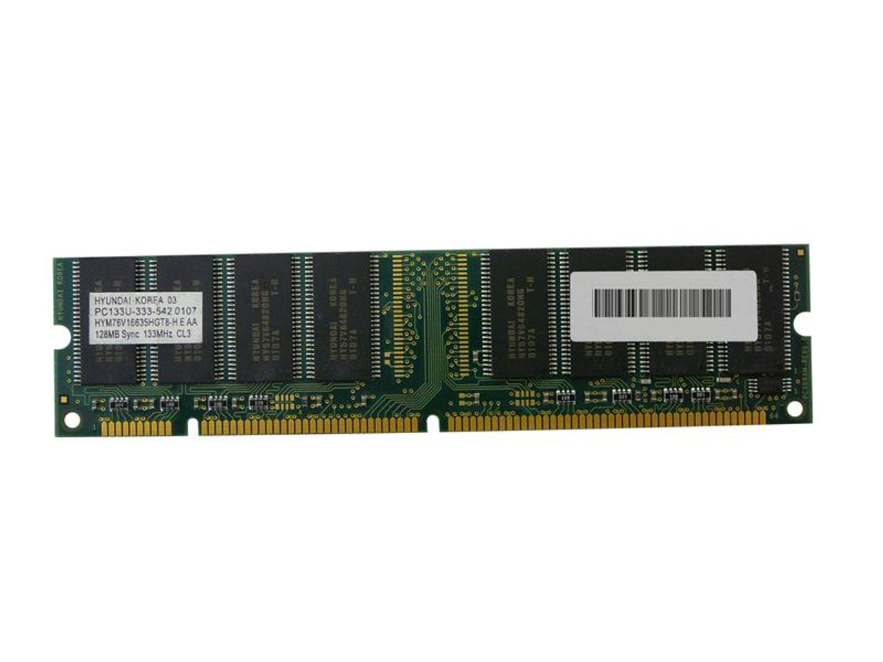 HYM76V16635HGT8-HE Hyundai 128MB PC133 133MHz non-ECC Unbuffered CL3 168-Pin DIMM Memory Module