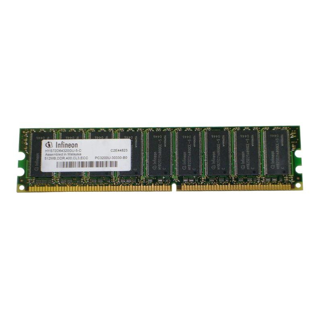 HYS72D64320GU-5 Infineon 512MB PC3200 DDR-400MHz ECC Unbuffered CL3 184-Pin DIMM Memory Module