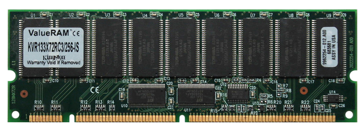 KVR133X72RC3/256-IS Kingston 256MB PC133 133MHz ECC Registered CL3 168-Pin DIMM Memory Module (Intel Qualified)