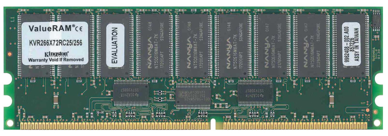 KVR266X72RC25/256 Kingston 256MB PC2100 DDR-266MHz Registered ECC CL2.5  184-Pin DIMM 2.5V Memory Module