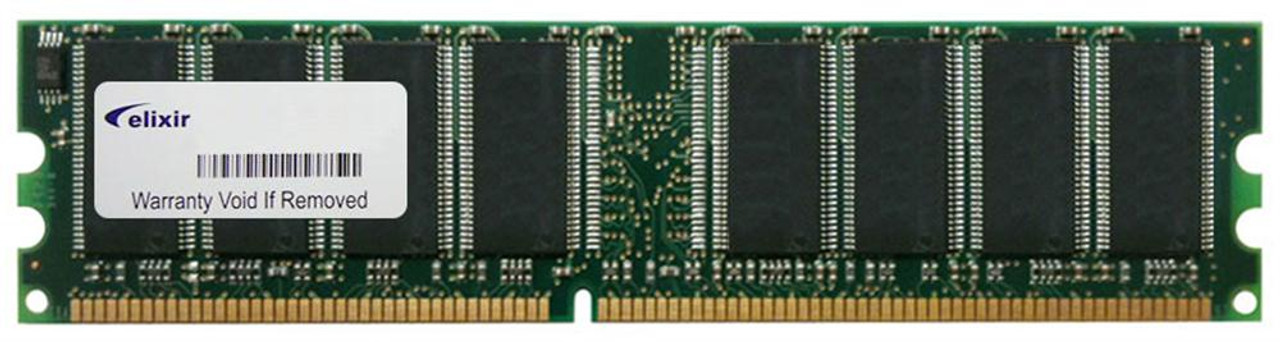 M2U12864DSH4B3G-5T Elixir 128MB PC3200 DDR-400MHz non-ECC Unbuffered CL3 184-Pin DIMM Memory Module
