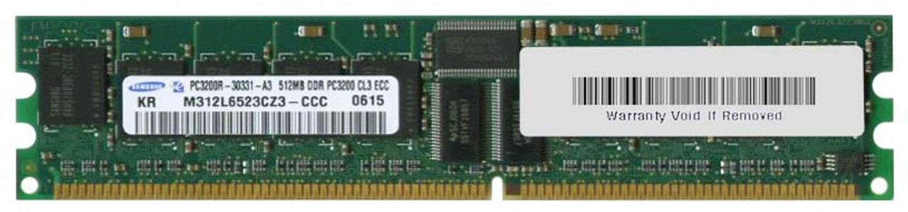 M312L6523CZ3-CCC Samsung 512MB PC3200 DDR-400MHz Registered ECC CL3 184-Pin DIMM 2.5V Memory Module