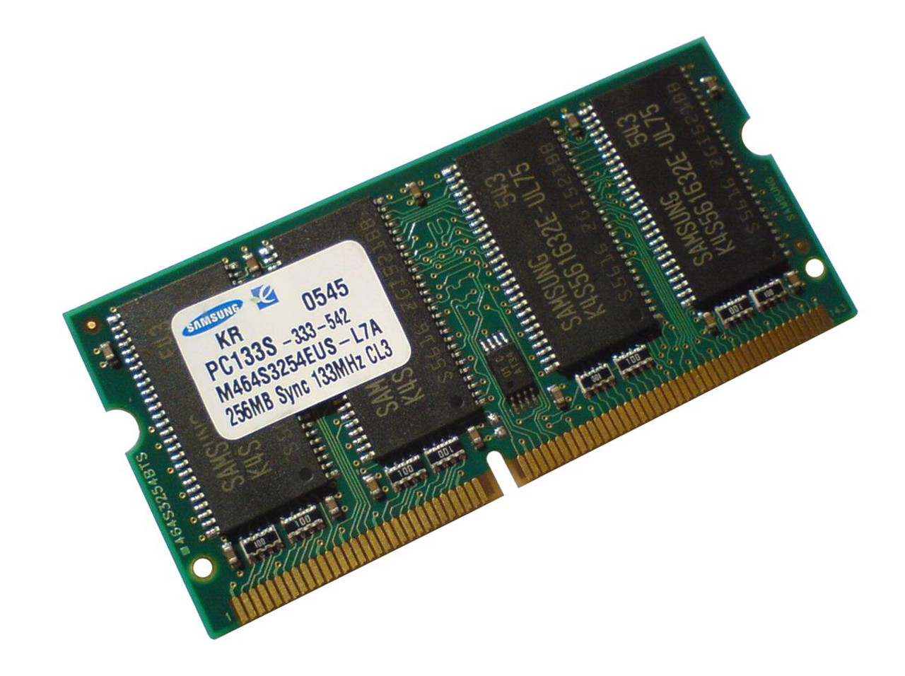 M464S3254EUS-L7A Samsung 256MB PC133 133MHz non-ECC Unbuffered CL3 144-Pin SDRAM SoDimm Memory Module