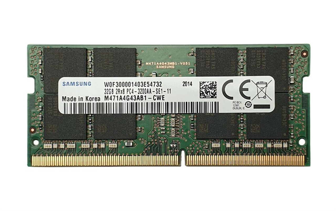 M471A4G43AB1-CWE Samsung 32GB PC4-25600 DDR4-3200Mhz non-ECC Unbuffered CL22 260-Pin SoDimm  1.2V Dual Rank Memory Module