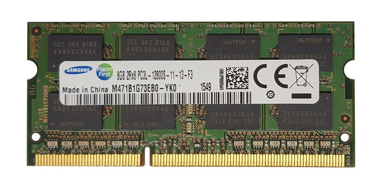 M471B1G73EB0-YK0 Samsung 8GB PC3-12800 DDR3-1600MHz non-ECC Unbuffered CL11  204-Pin SoDimm 1.35V Low Voltage Dual Rank Memory Module