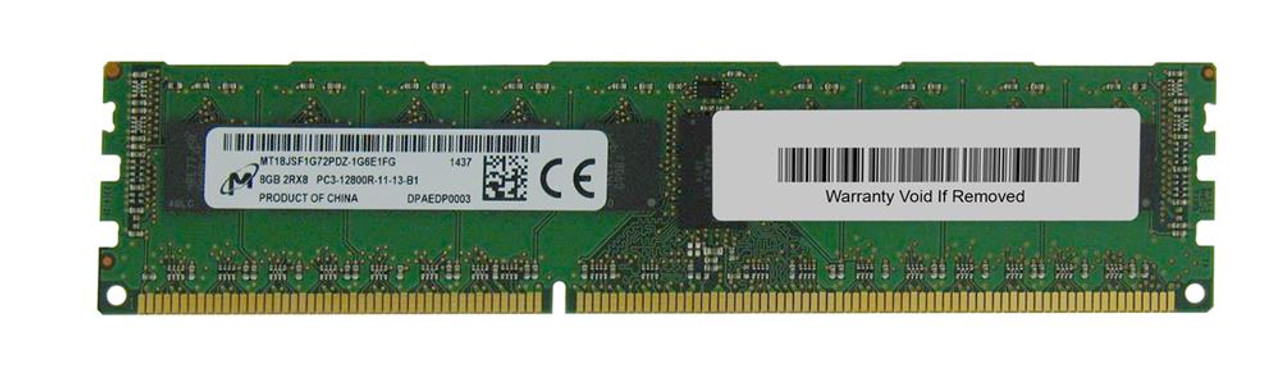 MT18JSF1G72PDZ-1G6E1FG Micron 8GB PC3-12800 DDR3-1600MHz ECC Registered  CL11 240-Pin DIMM Dual Rank