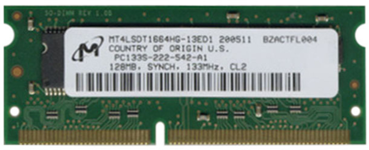 MT4LSDT1664HG-13ED1 Micron 128MB PC133 133MHz non-ECC Unbuffered CL2  144-pin SoDimm Memory Module