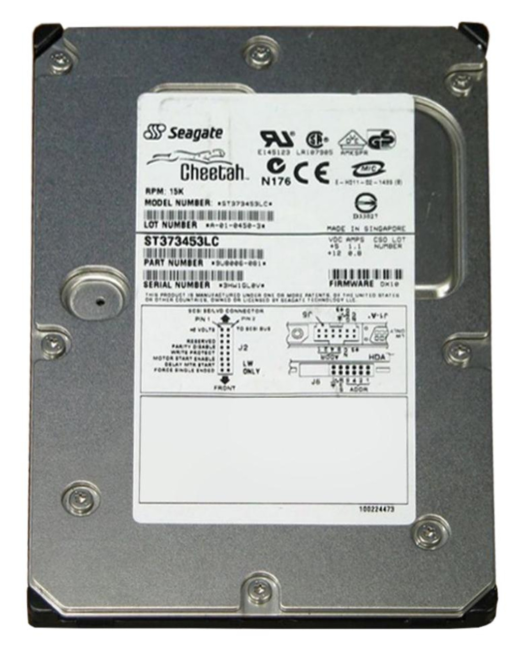 ST373453LC Seagate Cheetah 15K.3 73.4GB 15000RPM Ultra-320 SCSI 80-Pin 8MB Cache 3.5-inch Internal Hard Drive