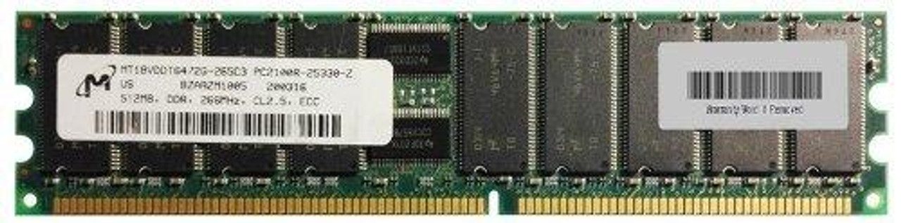 MT8VDDT6472G-265C3 Micron 512MB PC2100 DDR-266MHz Registered ECC CL2.5 184-Pin DIMM 2.5V Memory Module