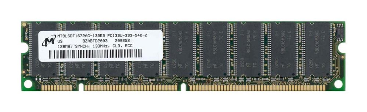 MT9LSDT1672AG-133E3 Micron 128MB PC133 133MHz ECC Unbuffered CL3 168-Pin DIMM Single Rank Memory Module