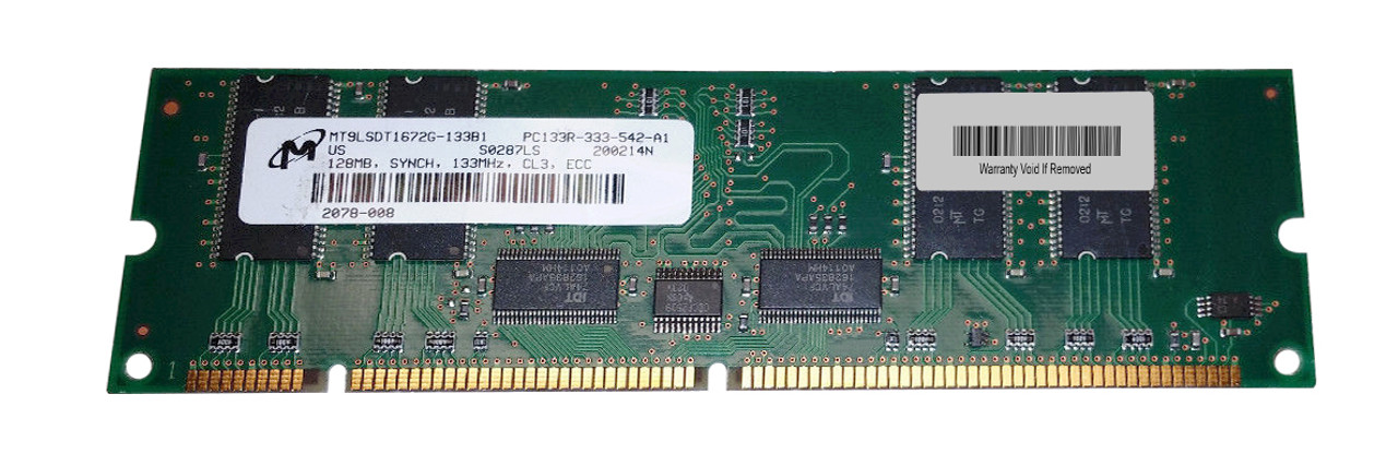 MT9LSDT1672G-133B1 Micron 128MB PC133 133MHz ECC Registered CL3 168-Pin DIMM Single Rank Memory Module