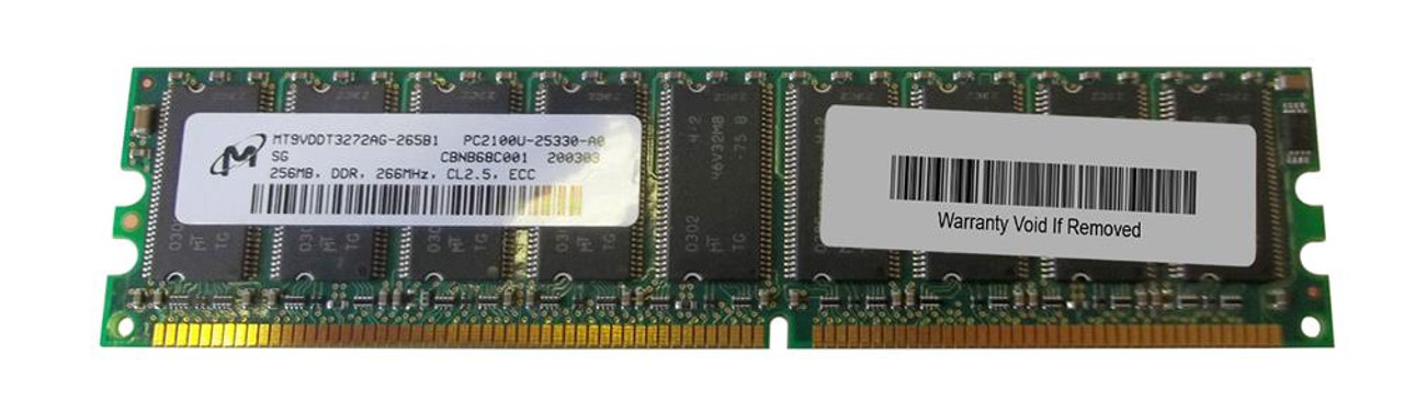 MT9VDDT3272AG-265B1 Micron 256MB PC2100 DDR-266MHz ECC Unbuffered CL2.5 184-Pin DIMM Memory Module